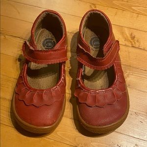 Livie & Luca Red Ruche Shoes size 12